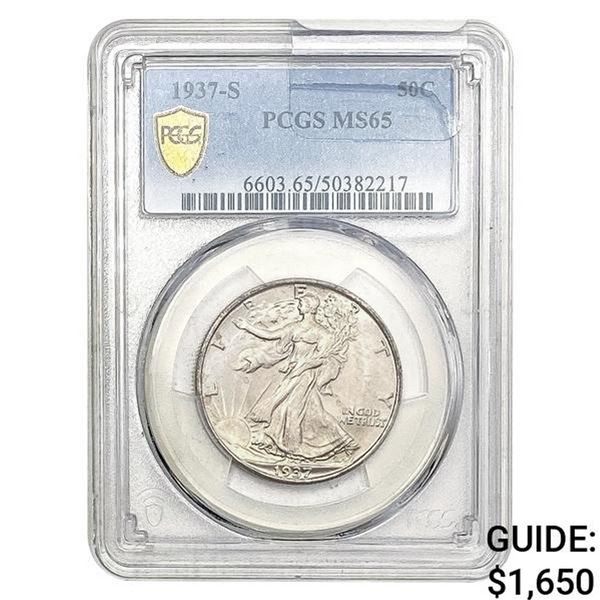 1937-S Walking Liberty Half Dollar PCGS MS65