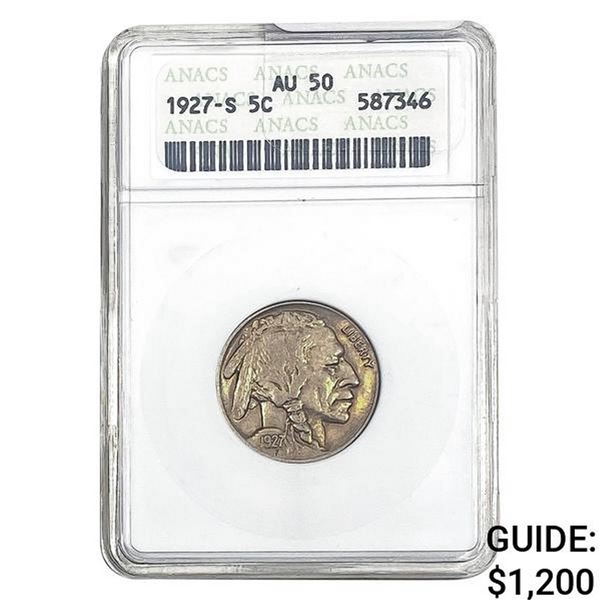 1927-S Buffalo Nickel ANACS AU50