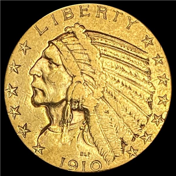 1910-D Indian Head Half Eagle $5 NEARLY UNCIRCULATED
