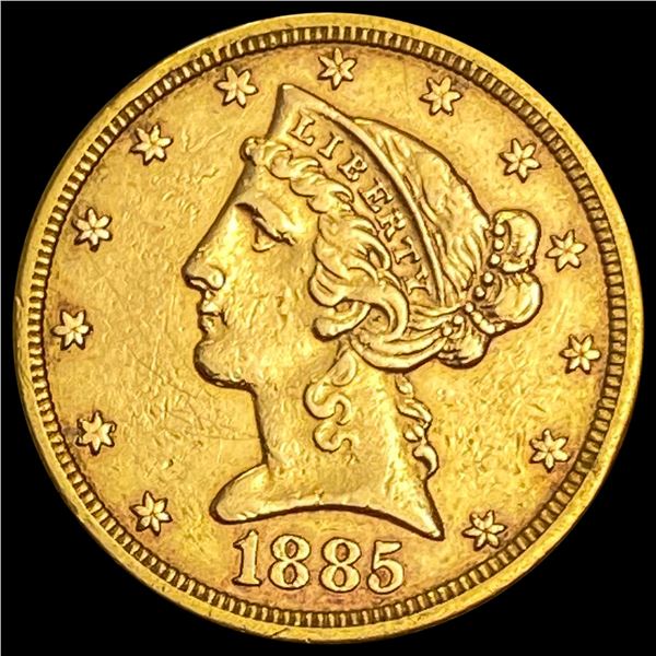 1885 Liberty Head Half Eagle $5 CLOSELY UNCIRCULATED