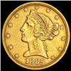 Image 1 : 1885 Liberty Head Half Eagle $5 CLOSELY UNCIRCULATED