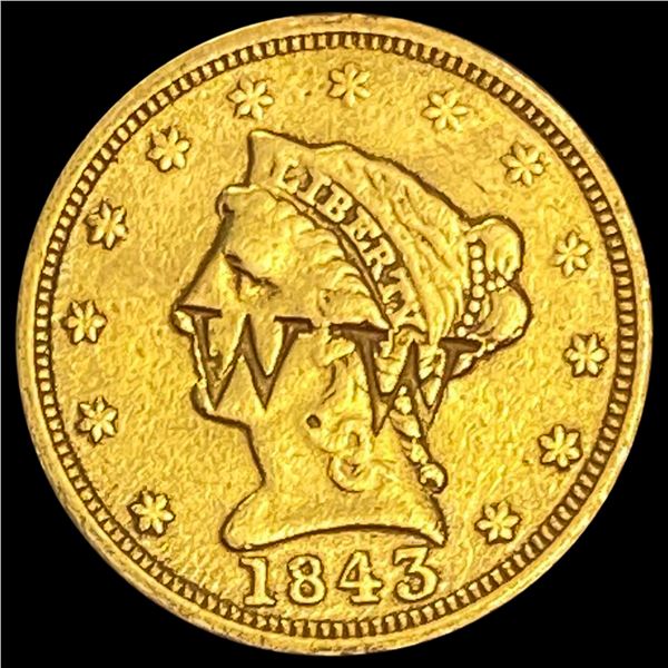 1843 Liberty Head Quarter Eagle HIGH GRADE