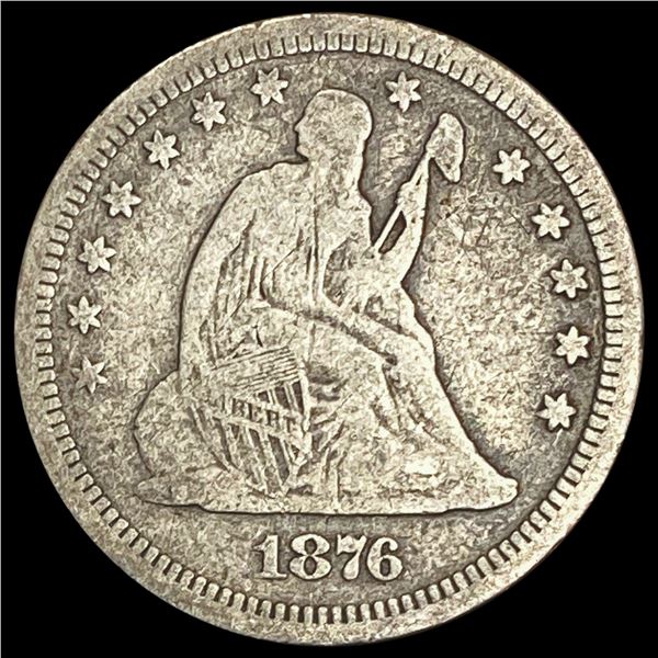 1876-CC Seated Liberty Quarter NICELY CIRCULATED