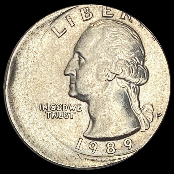 1989-P OFF CENTER Washington Quarter UNCIRCUL