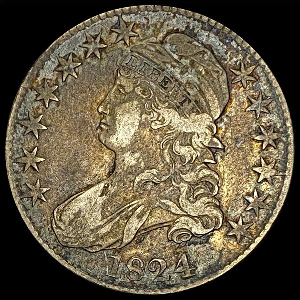 1824 Capped Bust Half Dollar LIGHTLY CIRCULATED