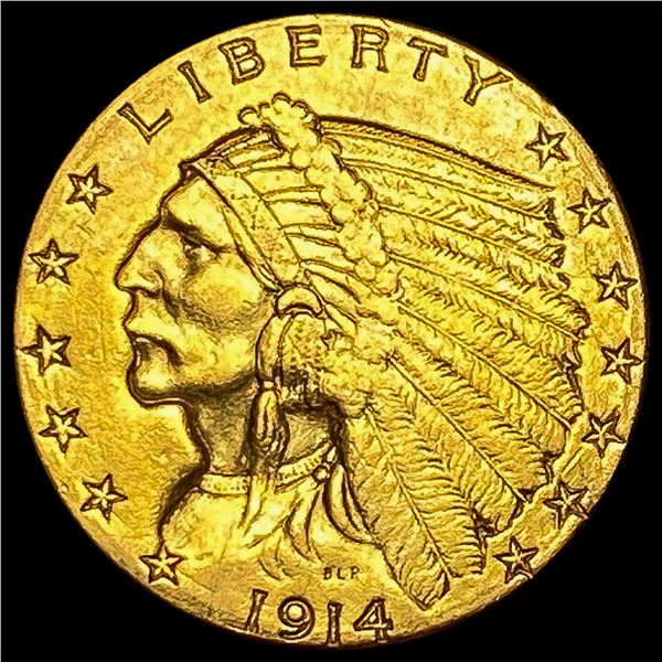 1914-D Indian Head $2.50 Gold Quarter Eagl CLOSELY U