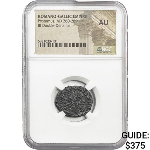 Romano-Gallic Postumus, AD 260-269 BI Dbl-Denarius NGC