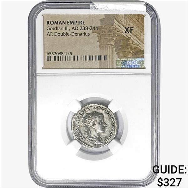 Roman Gordian III, AD 238-244 Silver Dbl-Denarius NGC