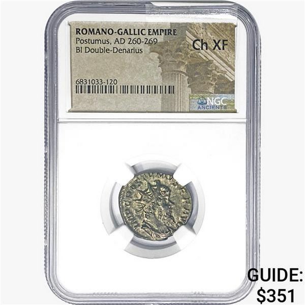 Romano-Gallic Postumus, AD 260-269 BI Dbl-Denarius NGC