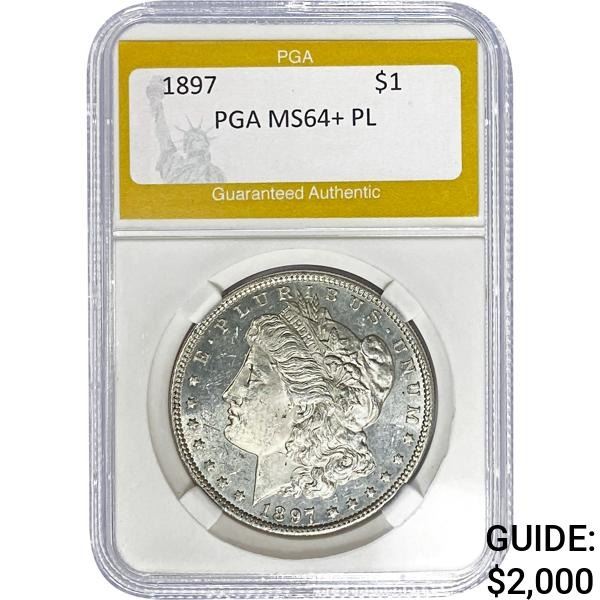 1897 Morgan Silver Dollar PGA MS64+ PL