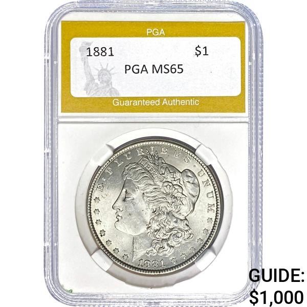 1881 Morgan Silver Dollar PGA MS65