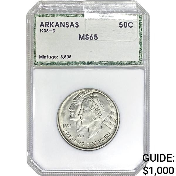 1935-D Arkansas Half Dollar CSG MS65