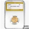 Image 1 : 1867 Indian Head Cent PGA MS65+ RED