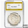 Image 1 : 1921 Silver Peace Dollar PGA MS64