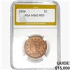1856 Braided Hair Large Cent PGA MS65 RED