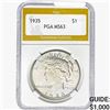 1935 Silver Peace Dollar PGA MS63
