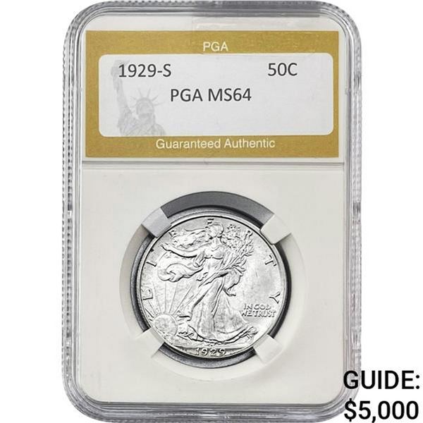 1929-S Walking Liberty Half Dollar PGA MS64