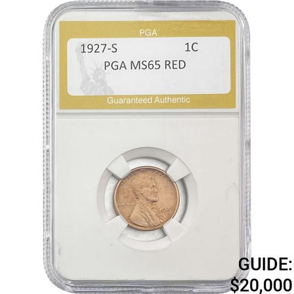 1927-S Wheat Cent PGA MS65 RED