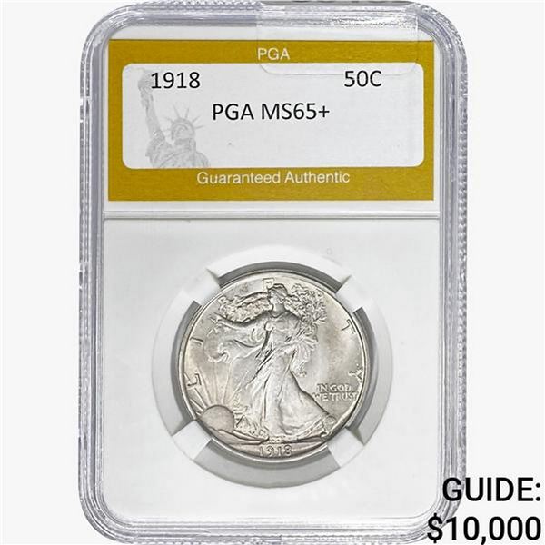 1918 Walking Liberty Half Dollar PGA MS65+