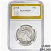 1918 Walking Liberty Half Dollar PGA MS65+