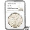 1986 American Silver Eagle NGC MS69