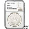 1986 American Silver Eagle NGC MS69