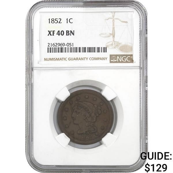 1852 1C NGC XF40 BN
