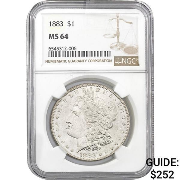 1883 $1 Morgan Dollar NGC MS64