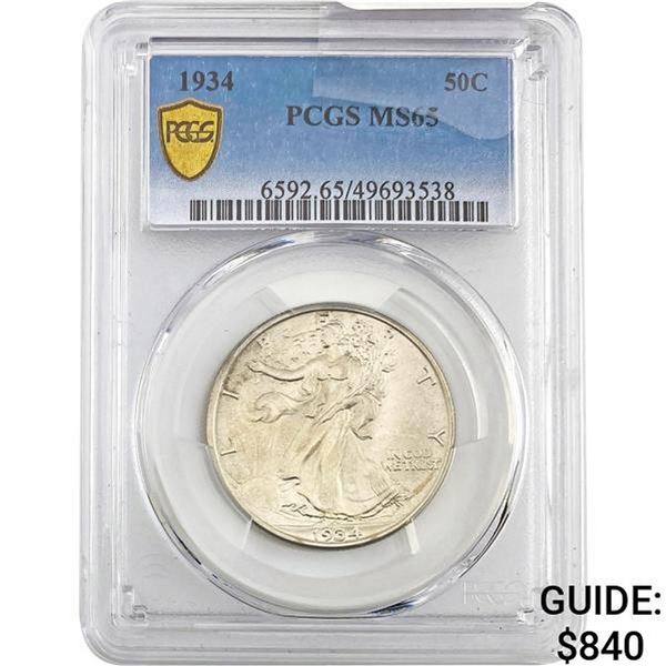 1934 Walking Liberty Half Dollar PCGS MS65
