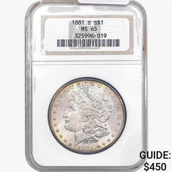 1881-S Morgan Silver Dollar NGC MS65