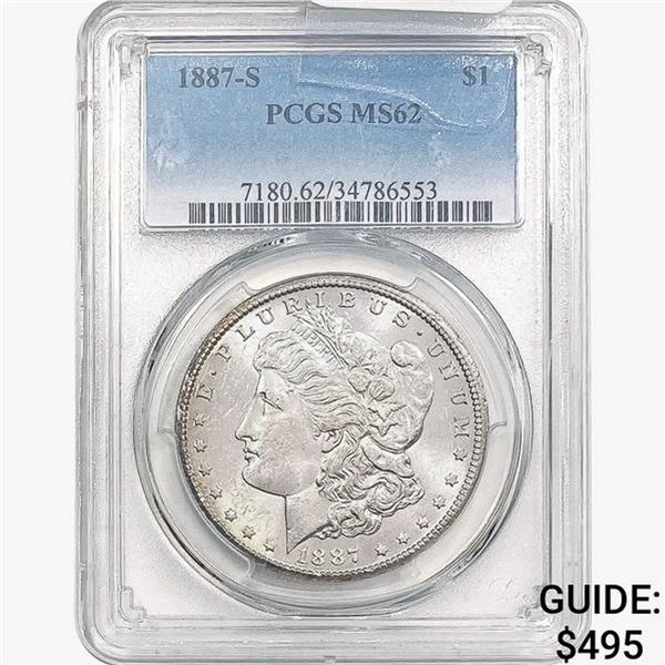 1887-S Morgan Silver Dollar PCGS MS62