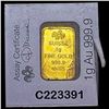 Image 2 : Suisse 999.9 1G Gold Bar UNCIRCULATE