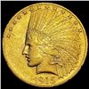 Image 1 : 1915 Indian Head Eagle $10 Gold Coin CLOSELY UNCIRCULATED