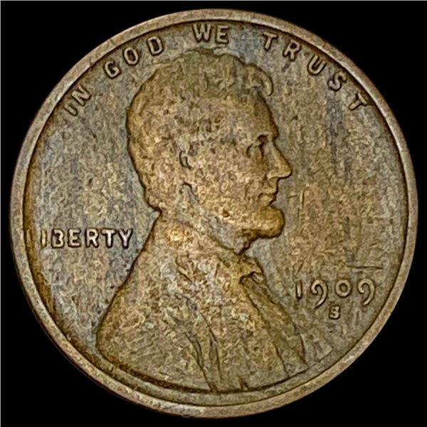 1909-S Lincoln Wheat Cent LIGHTLY CIRCULATED