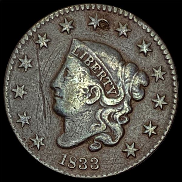 1833 Coronet Head Large Cent LIGHTLY CIRCULATED