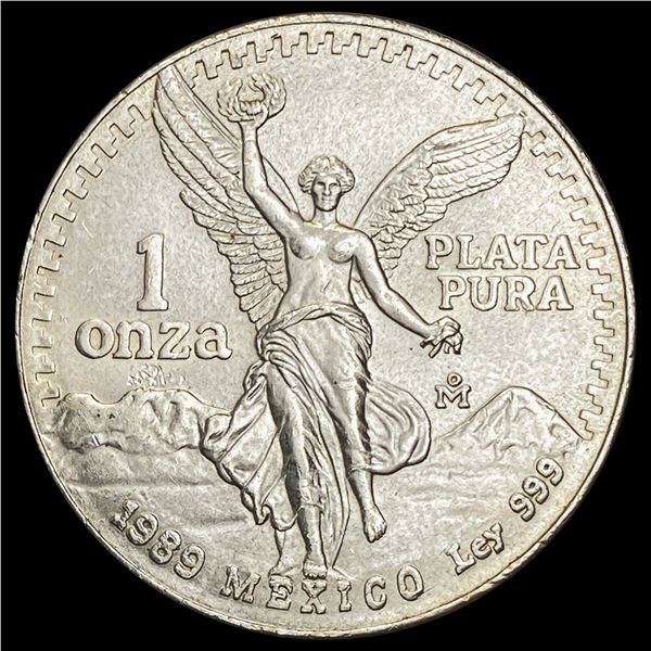 1989 Mexico 1 Onza Silver Libertad GEM BU
