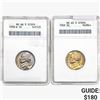 [2]1958-1959 Jefferson Nickel ANACS MS65-66 5 Steps