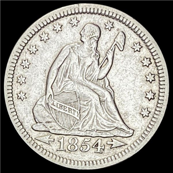 1854 Arrows Seated Liberty Quarter CLOSELY UNCIRCULATED