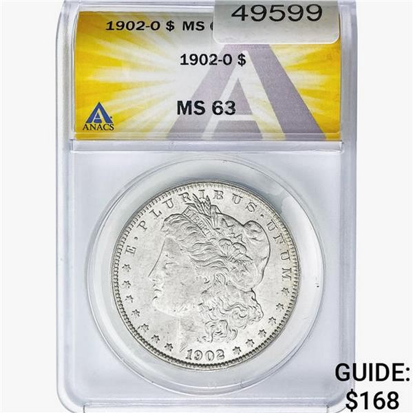 1902-O Morgan Silver Dollar ANACS MS63