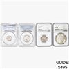 Image 1 : [4] 1886&2019-W 5C, 10C, 25C, $1 NGC/PCGS AU/MS58-67 FB