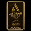 Image 1 : This is a 2.5 Gram Acre Gold Bar 999.9 F UNCIRCULATED