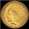 Image 1 : 1912 Indian Head Eagle $10 Gold Coin CLOSELY UNCIRCULATED