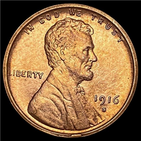 1916-S Lincoln Wheat Cent CLOSELY UNCIRCULATED