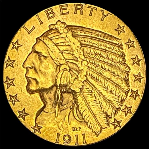 1911 Indian Head Half Eagle $5 CLOSELY UNCIRCULATED