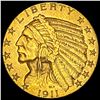 Image 1 : 1911 Indian Head Half Eagle $5 CLOSELY UNCIRCULATED