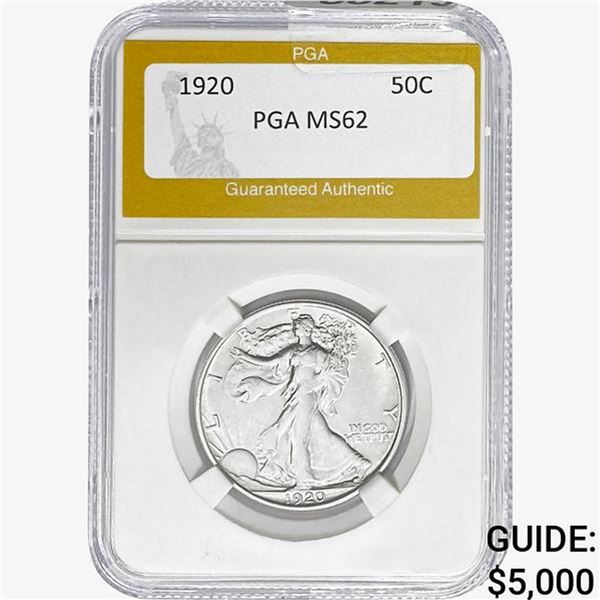 1920 Walking Liberty Half Dollar PGA MS62