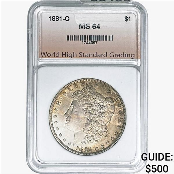 1881-O Morgan Silver Dollar WHSG MS64