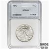 Image 1 : 1942 Walking Liberty Half Dollar NNC MS64