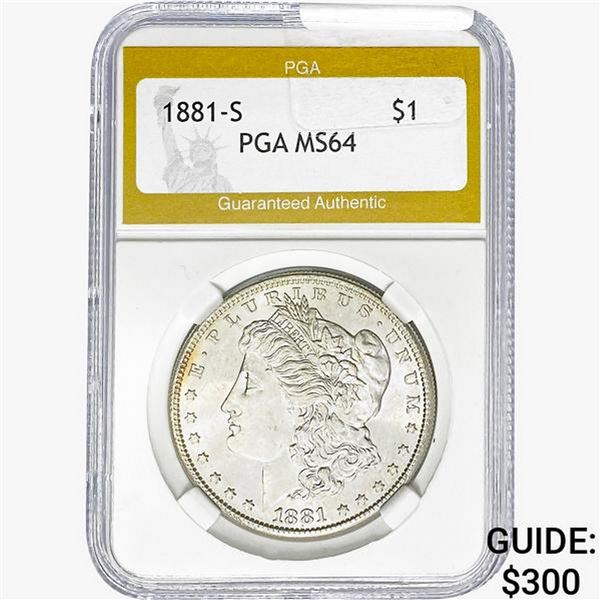 1881-S Morgan Silver Dollar PGA MS64