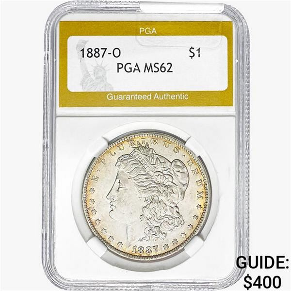 1887-O Morgan Silver Dollar PGA MS62